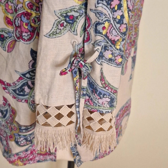 Charter Club Luxury linen/cotton blend floral paisley print tunic  SZ XS - Picture 4 of 12